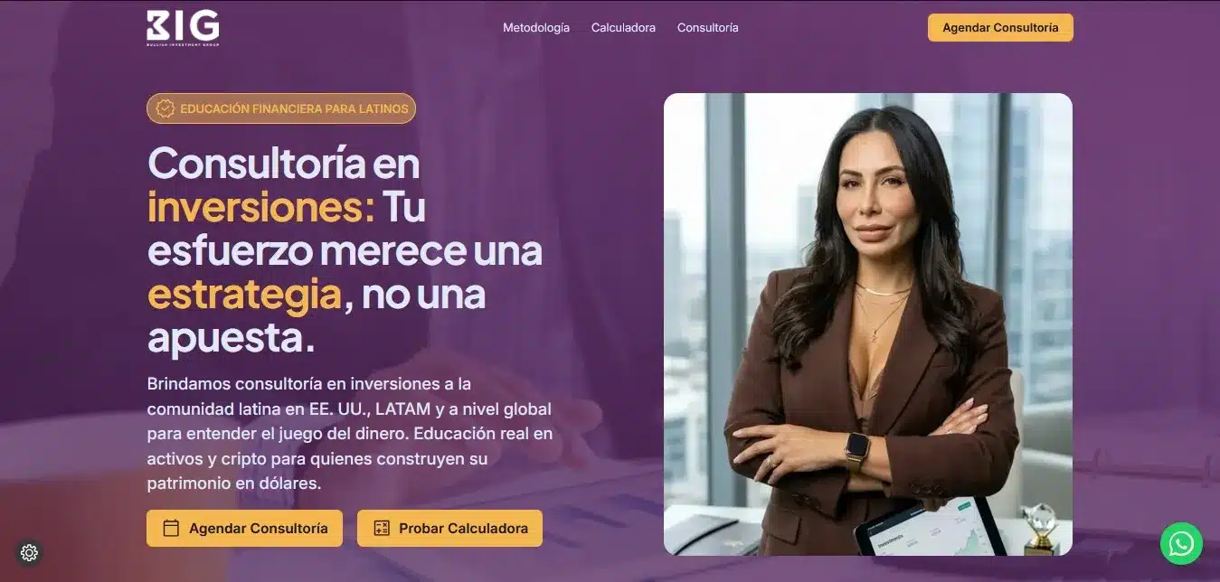 DSNet | Project | investment consulting landing page | Hero de Bullish Investment Group
